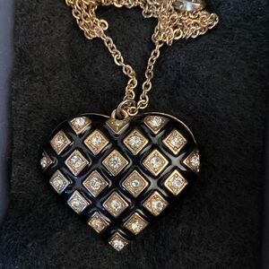 Beautiful Dazzling, Sparkling Rhinestone Heart Necklace